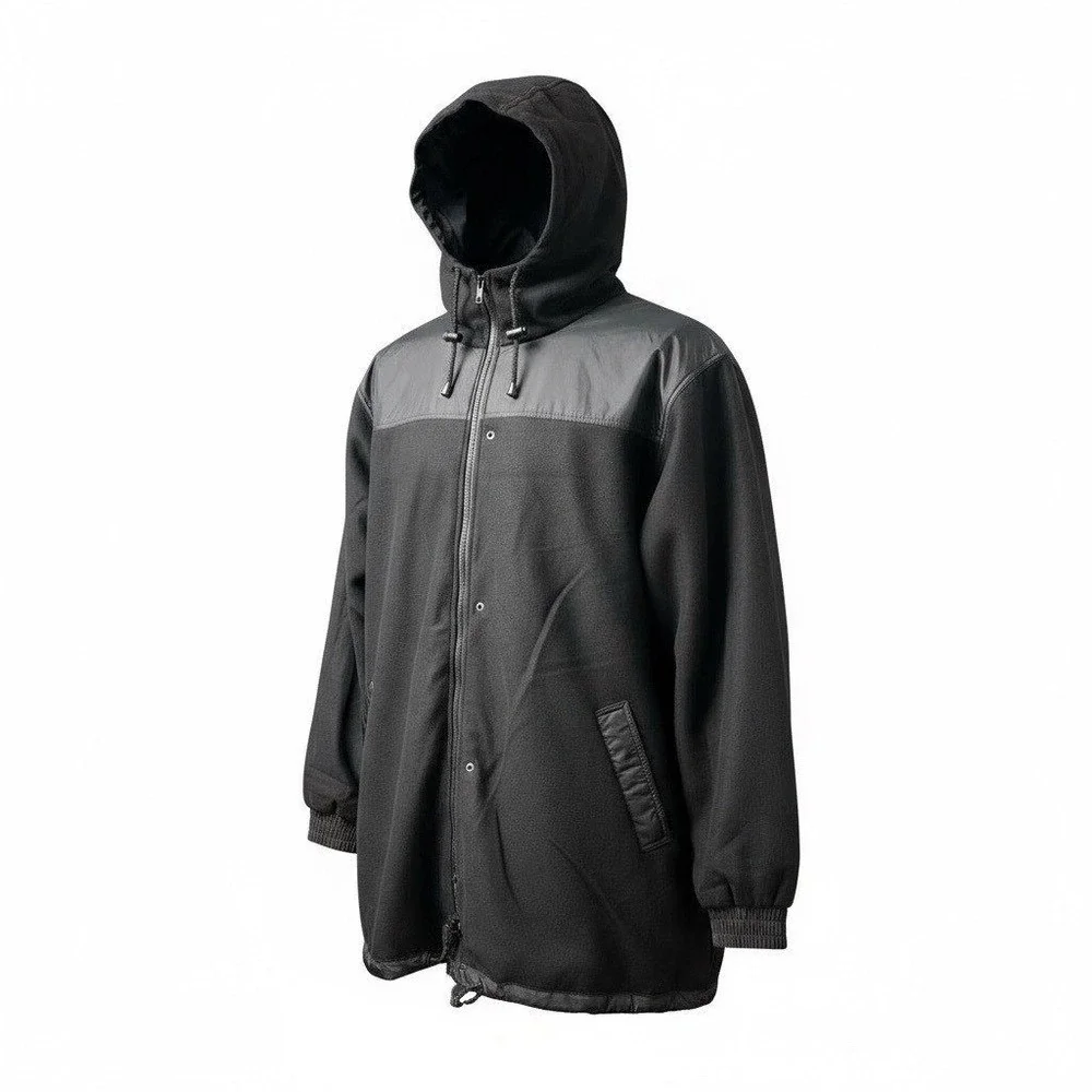 Vintage Illusion Black Reversible Waterproof Hooded Jacket Men's Size‎ XXL NEW